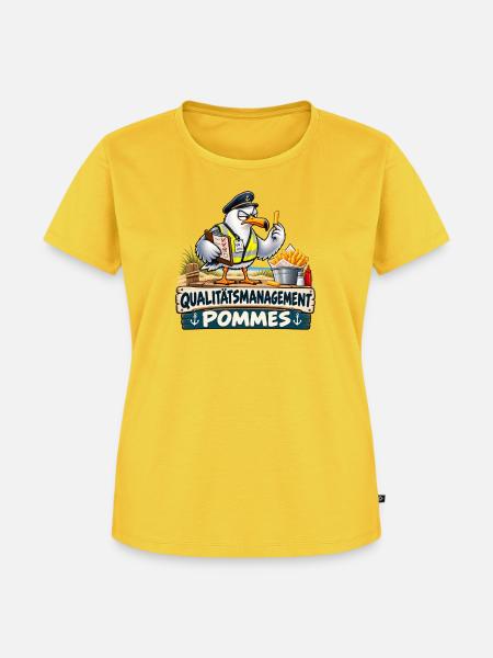 Qualitätsmanagement Pommes - Frauen Premium Bio T-Shirt - Sonnengelb
