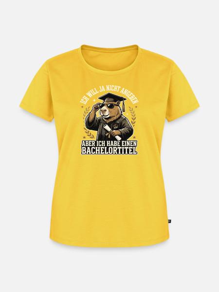 Capybara Bachelor Abschluss Studium Absolvent - Frauen Premium Bio T-Shirt - Sonnengelb