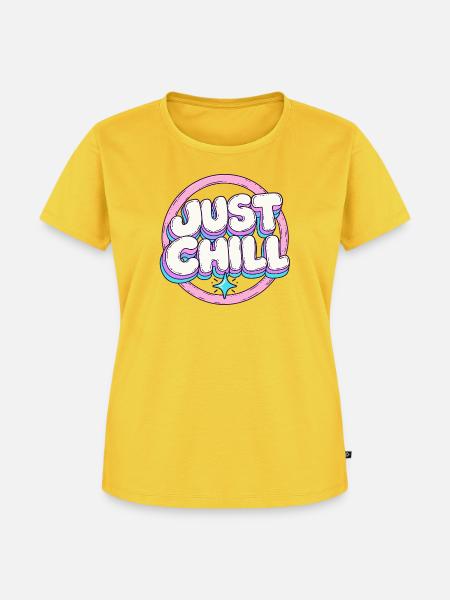 Just Chill Pastell Circle - Frauen Premium Bio T-Shirt - Sonnengelb