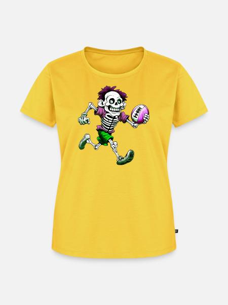 Skelett Rugby - Frauen Premium Bio T-Shirt - Sonnengelb