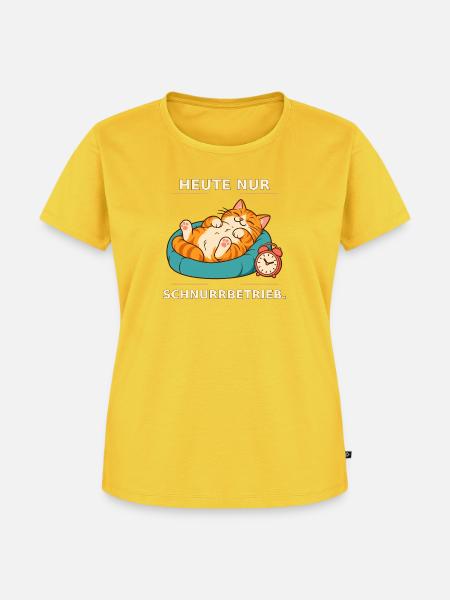 Heute Nur Schnurrbetrieb Katze - Frauen Premium Bio T-Shirt - Sonnengelb
