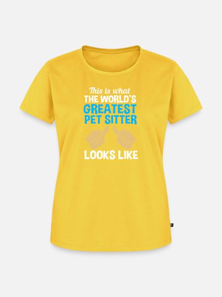 Haustier Sitter Haustiere Babysitter - Frauen Premium Bio T-Shirt - Sonnengelb