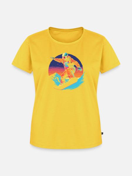 90er Jahre Snowboarder - Frauen Premium Bio T-Shirt - Sonnengelb