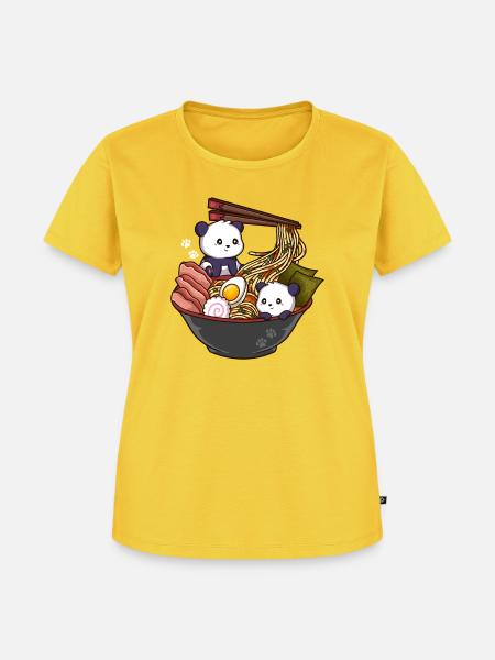 Ramen Panda - Frauen Premium Bio T-Shirt - Sonnengelb