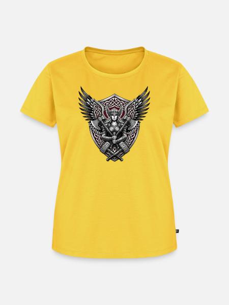 Vikinger Wächter der Runenkrone - Frauen Premium Bio T-Shirt - Sonnengelb