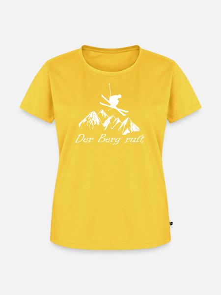 Skifahren - Frauen Premium Bio T-Shirt - Sonnengelb