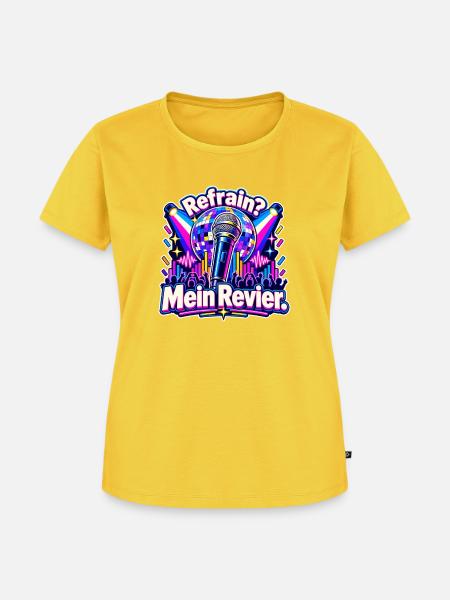 Schlager Karaoke Partysänger Schlagerfan - Frauen Premium Bio T-Shirt - Sonnengelb