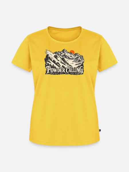 Powder Calling – Snowboard Freeride - Frauen Premium Bio T-Shirt - Sonnengelb
