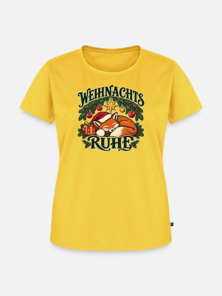 Fuchs im Weihnachtsmodus - Frauen Premium Bio T-Shirt - Sonnengelb