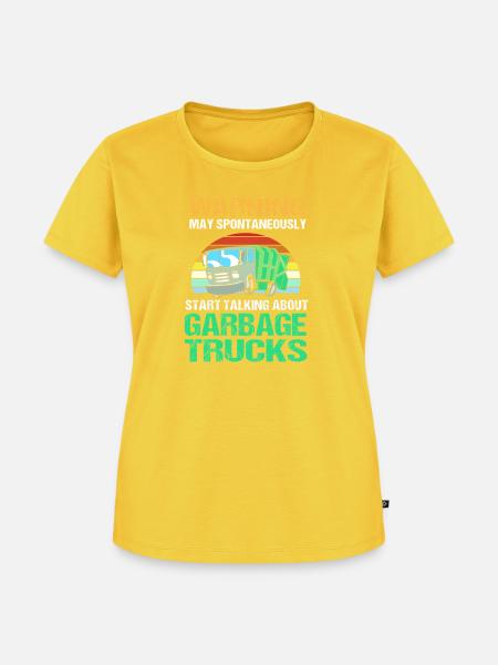 Müllwagen Müllauto Müllmann Mülleimer - Frauen Premium Bio T-Shirt - Sonnengelb