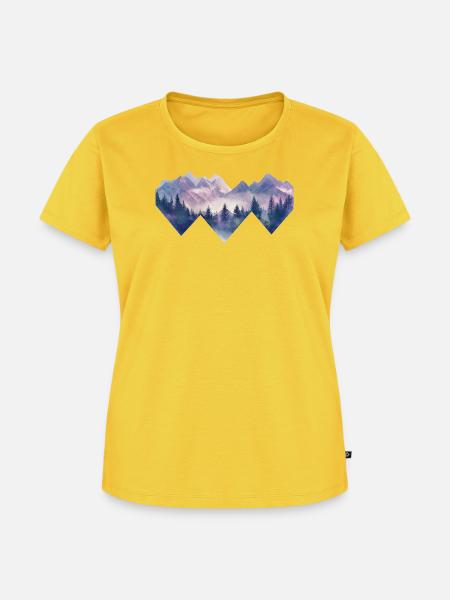 Berge Wandern - Frauen Premium Bio T-Shirt - Sonnengelb