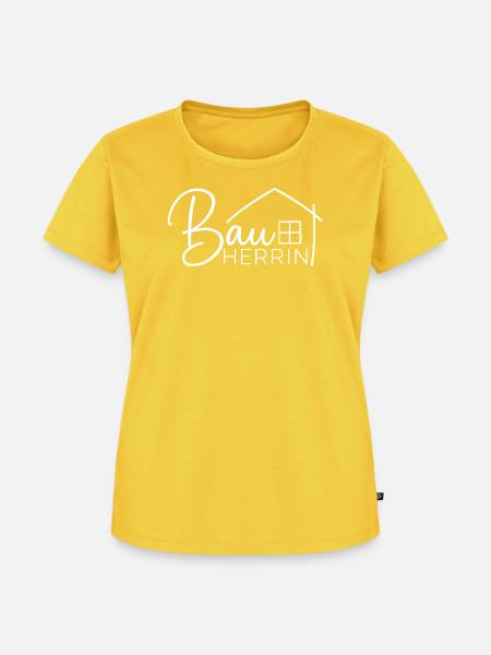Bauherrin Hausbau Eigenheim - Frauen Premium Bio T-Shirt - Sonnengelb