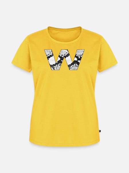 Snake Skin Buchstabe w - Frauen Premium Bio T-Shirt - Sonnengelb