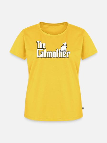 Catmother Katzenmutter Katzenmama Cat Mom - Frauen Premium Bio T-Shirt - Sonnengelb