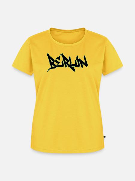 Berlin Grafitti - Frauen Premium Bio T-Shirt - Sonnengelb