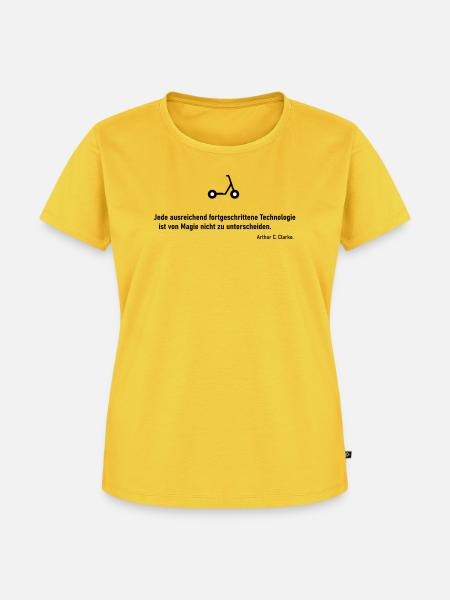 Technologie Magie Scooter - Frauen Premium Bio T-Shirt - Sonnengelb