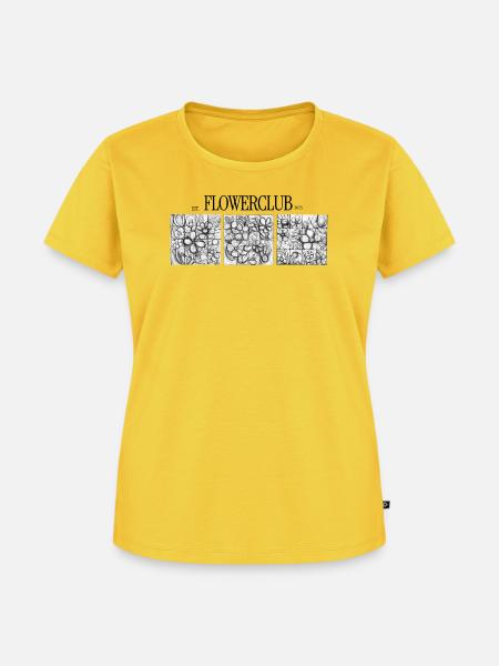 Blumenraster - Frauen Premium Bio T-Shirt - Sonnengelb
