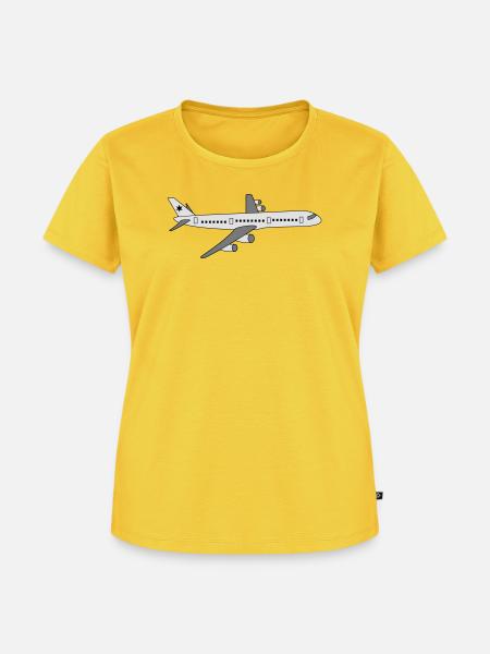 Flugzeug - Frauen Premium Bio T-Shirt - Sonnengelb