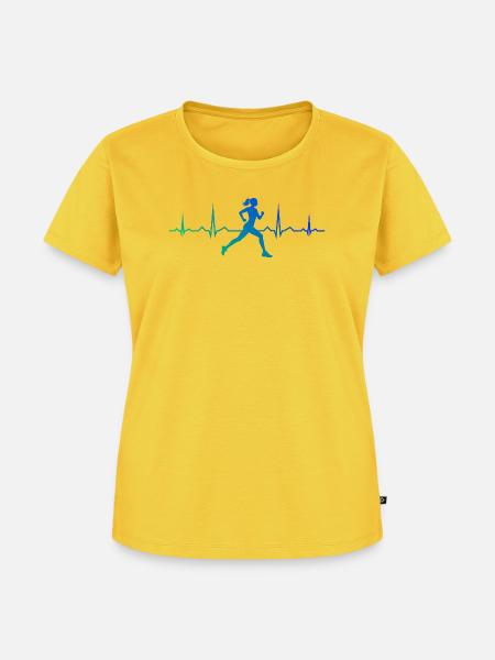 Geschenkidee für eine Running mit Running - Frauen Premium Bio T-Shirt - Sonnengelb