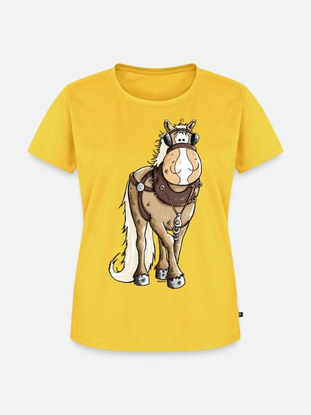 Gigantischer Kaltblüter - Kaltblut - Frauen Premium Bio T-Shirt - Sonnengelb