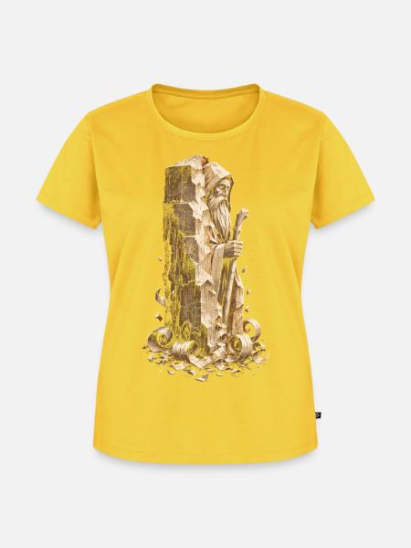 Holzschnitzerei Schnitzen Holzschnitzen - Frauen Premium Bio T-Shirt - Sonnengelb