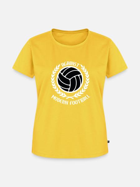 Gegen den modernen Fußball - Frauen Premium Bio T-Shirt - Sonnengelb
