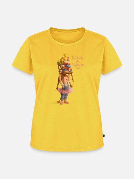 WEIL ICH EIN MÄDCHEN BIN - Frauen Premium Bio T-Shirt - Sonnengelb