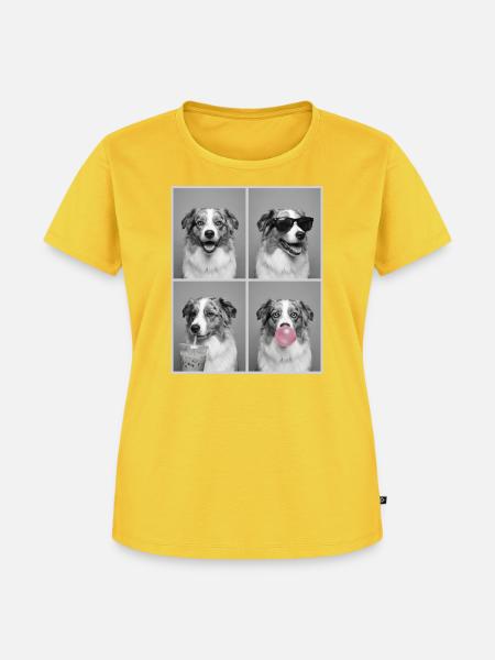 Hunde Australian Shepherd Hund - Frauen Premium Bio T-Shirt - Sonnengelb