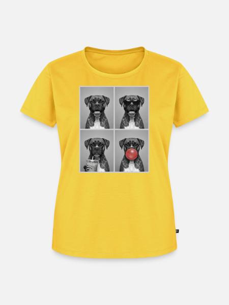 Hunde Boxer Hund - Frauen Premium Bio T-Shirt - Sonnengelb