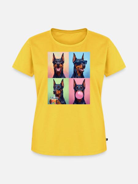 Hunde Dobermann Hund - Frauen Premium Bio T-Shirt - Sonnengelb