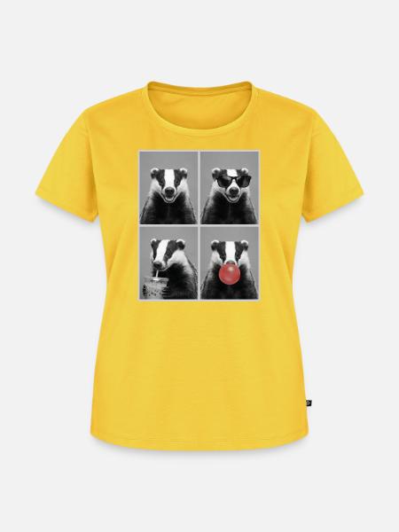 Dachse Dachs - Frauen Premium Bio T-Shirt - Sonnengelb