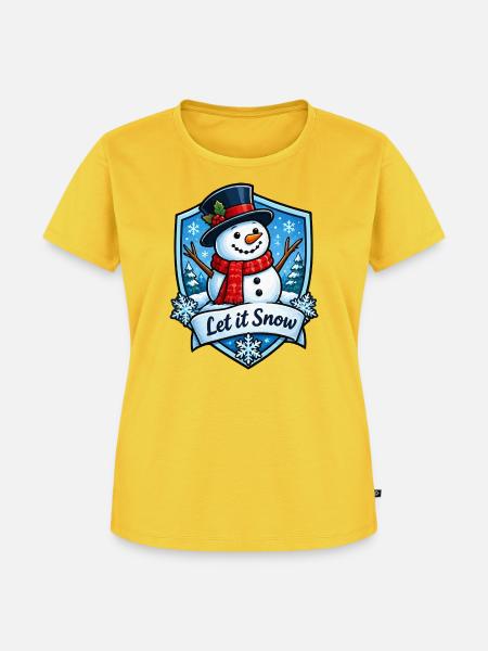Schneemann Winterzauber - Frauen Premium Bio T-Shirt - Sonnengelb