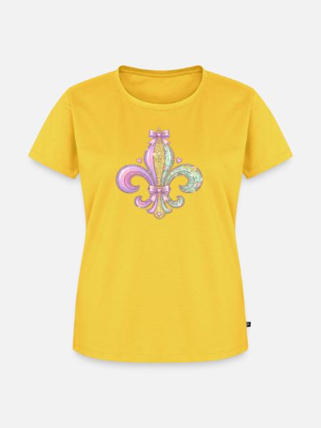 Pastell Glitzer Fleurdelis - Frauen Premium Bio T-Shirt - Sonnengelb