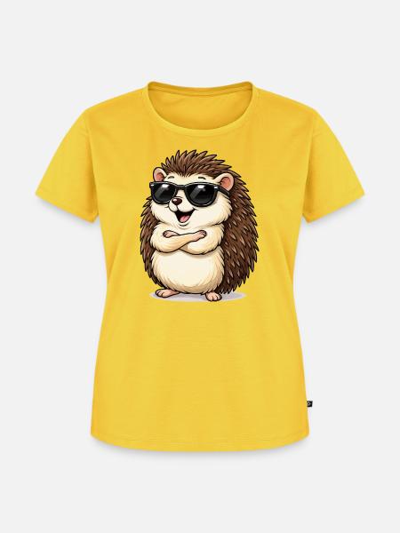 Igel mit Sonnenbrille - Frauen Premium Bio T-Shirt - Sonnengelb
