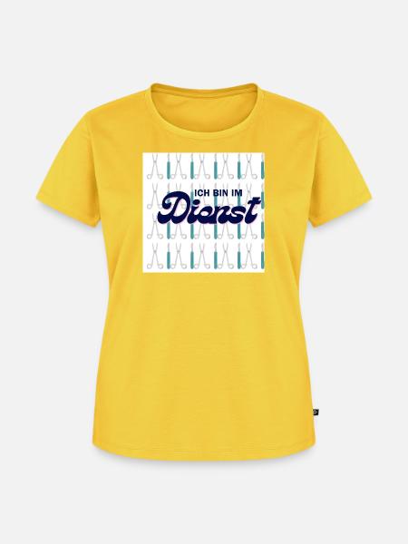 Ich bin im Dienst ! - Frauen Premium Bio T-Shirt - Sonnengelb