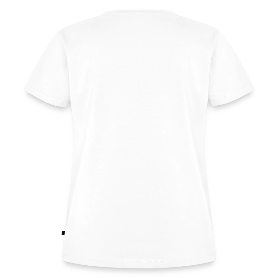 Salt Harbour badge on a women's premium organic t-shirt, white, back