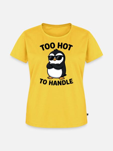 Pinguin Too Hot To Handle Sonnenbrille - Frauen Premium Bio T-Shirt - Sonnengelb