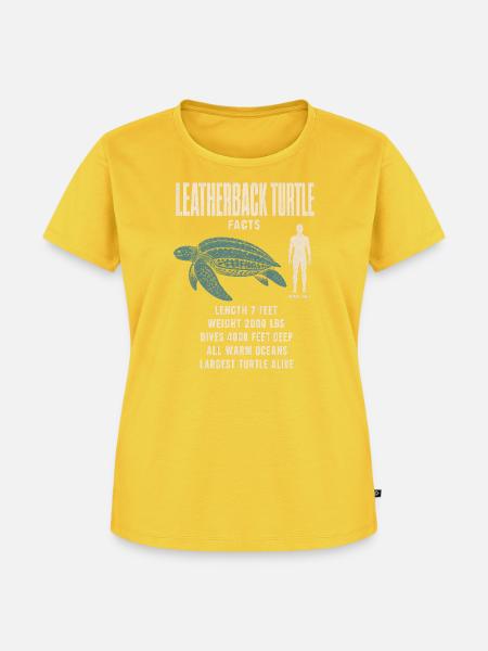 Leatherback Turtle Fakten Tierrekord - Frauen Premium Bio T-Shirt - Sonnengelb