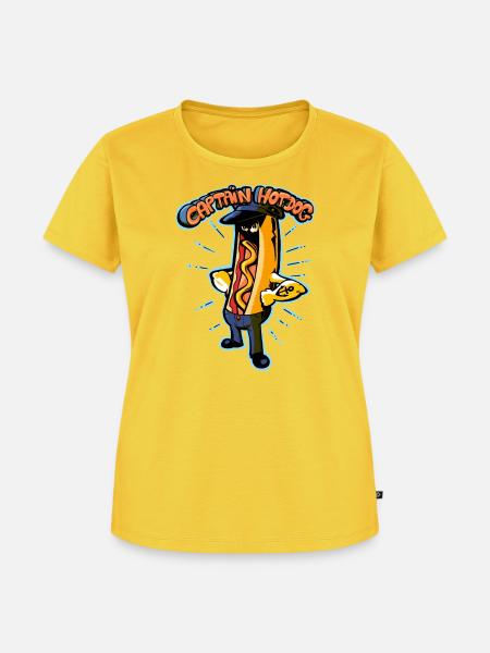 Captain Hotdog - Frauen Premium Bio T-Shirt - Sonnengelb