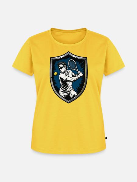 Tennis Wappen - Frauen Premium Bio T-Shirt - Sonnengelb