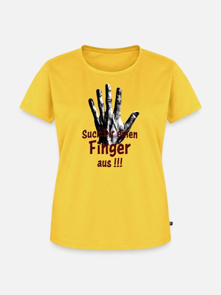 Such Dir einen Finger aus!!! - Frauen Premium Bio T-Shirt - Sonnengelb