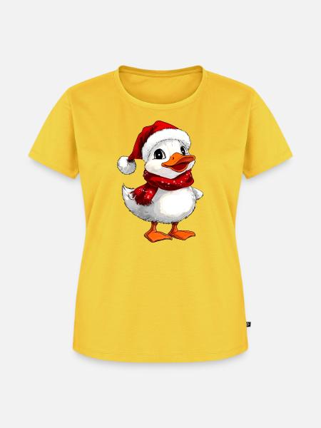 Weisses Entchen Weihnachten - Frauen Premium Bio T-Shirt - Sonnengelb
