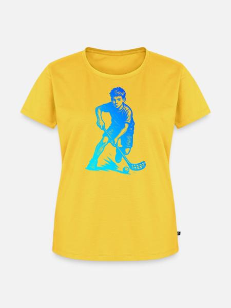 Floorball Fokus pur - Frauen Premium Bio T-Shirt - Sonnengelb