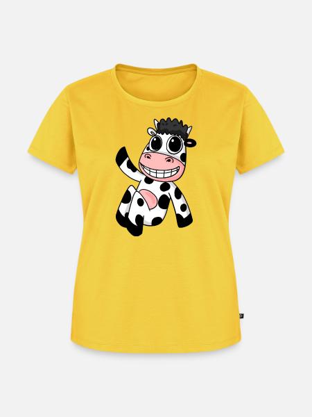 Kuh Motiv - Frauen Premium Bio T-Shirt - Sonnengelb