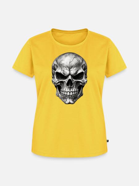 Riss Schädel Muster - Frauen Premium Bio T-Shirt - Sonnengelb