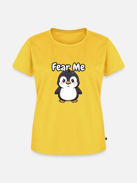 Fürchte mich, Pinguin, - Frauen Premium Bio T-Shirt - Sonnengelb