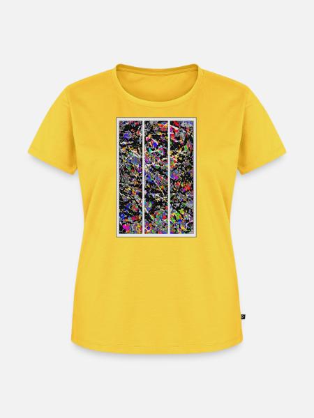 Partikel-Kollisionen - Frauen Premium Bio T-Shirt - Sonnengelb