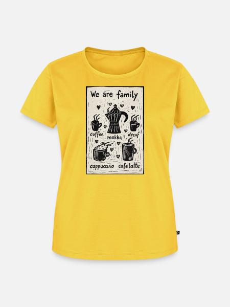 We are Family - Kaffee - Frauen Premium Bio T-Shirt - Sonnengelb