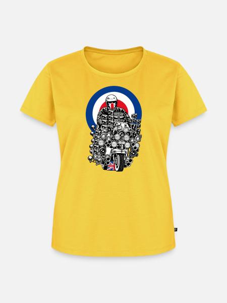 British Mod Scooter - Frauen Premium Bio T-Shirt - Sonnengelb