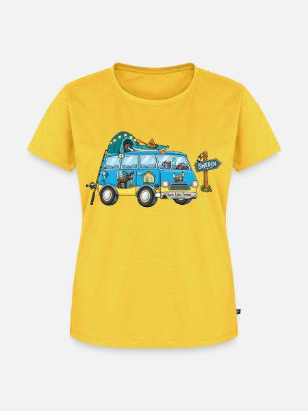 Schweden Camper Wohnmobil - Frauen Premium Bio T-Shirt - Sonnengelb